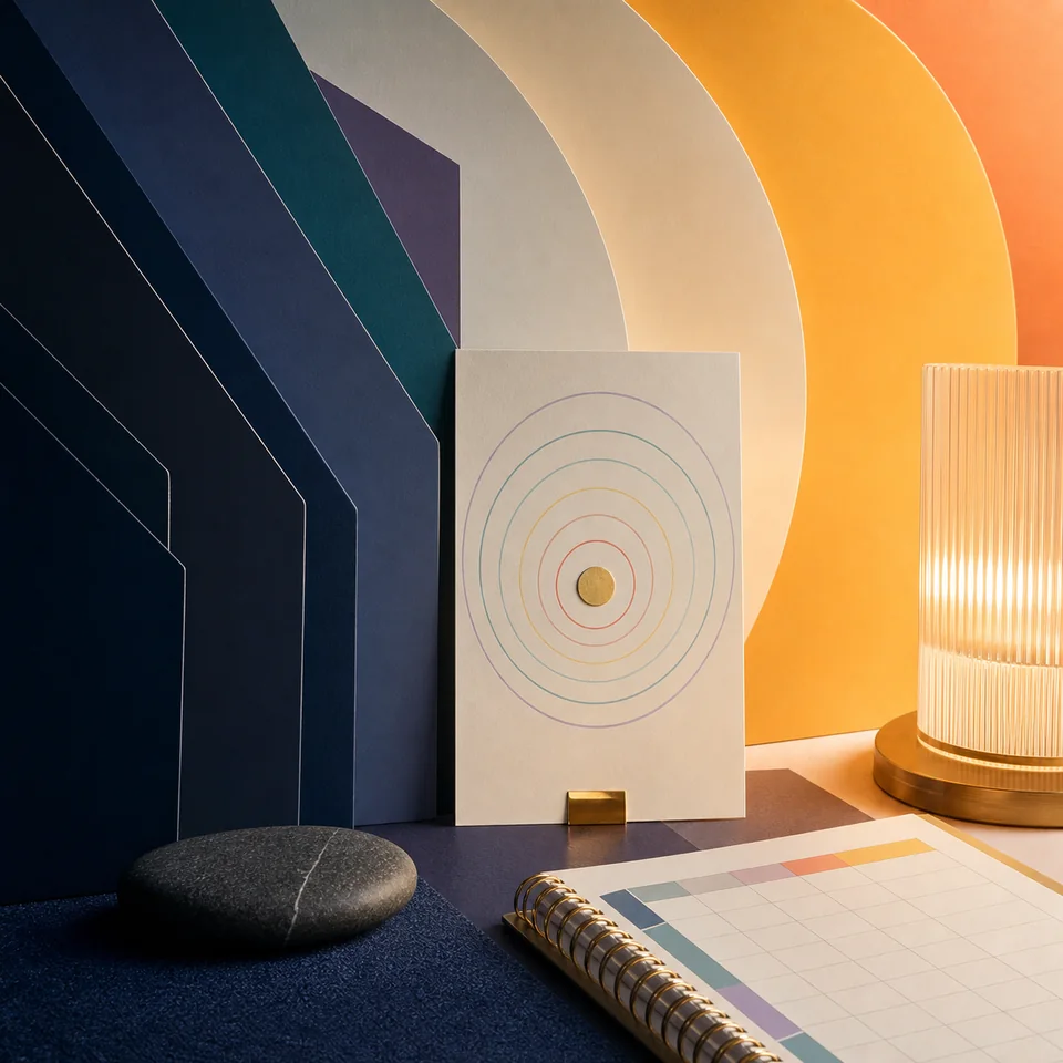 Abstract calming gradients and steady pathways representing anxiety support