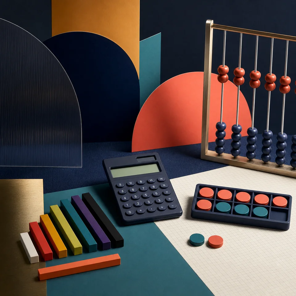 Abstract number patterns and mathematical pathways representing dyscalculia support